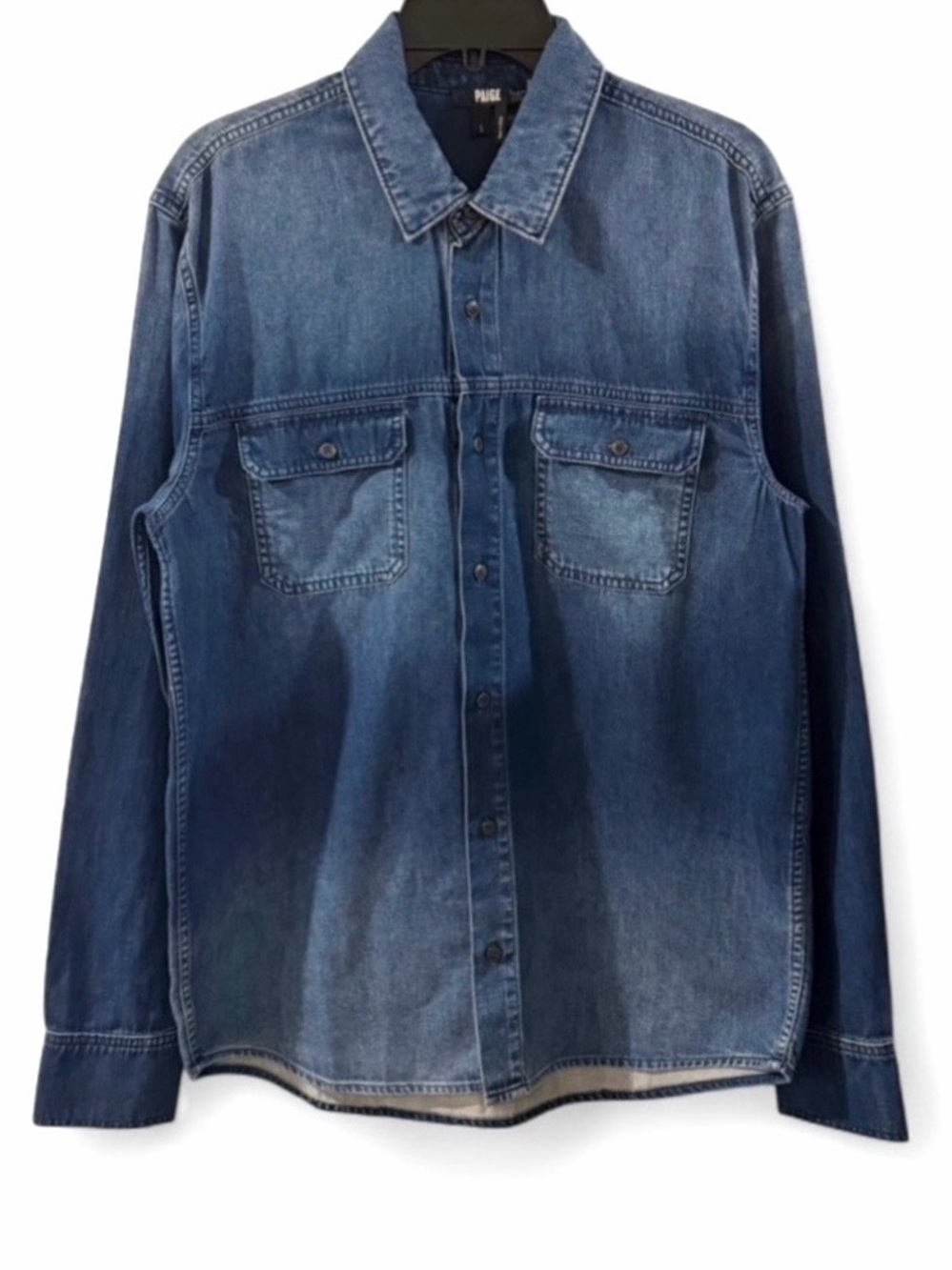 PAIGE Utility Denim Long Sleeve Shirt Size Men’s Small (NWT)